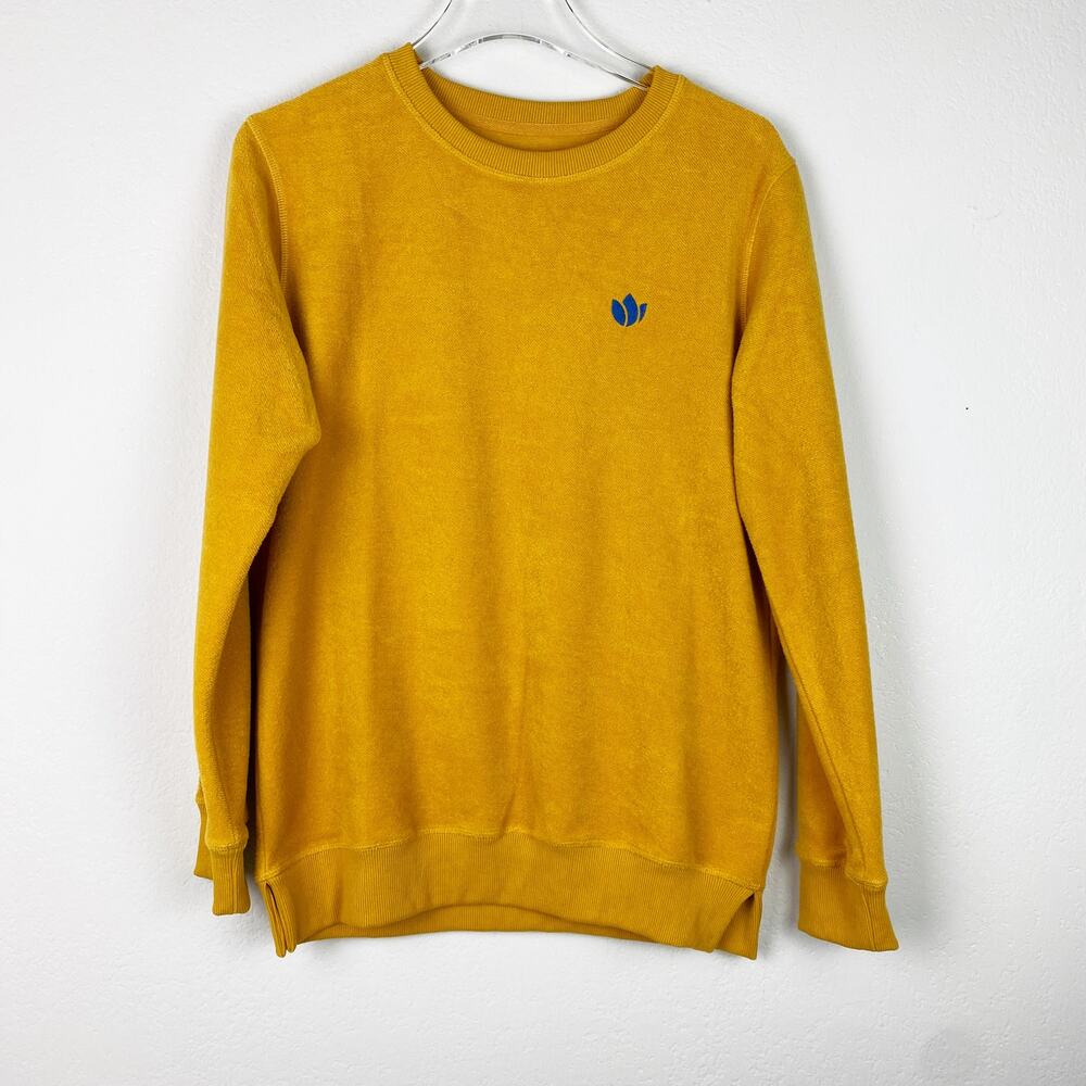 Dutch Bros Fuzzy French Terry Crewneck Sweatshirt Gold Small